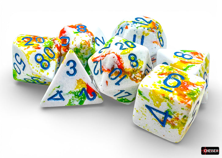 Brush Breezy/blue Polyhedral 7-Dice Set