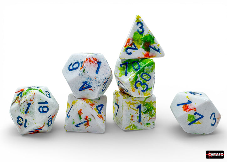 Brush Breezy/blue Polyhedral 7-Dice Set
