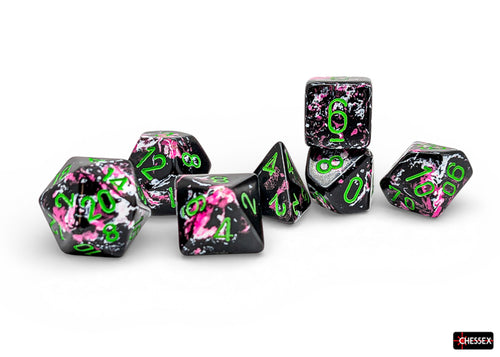 Brush Paintball/green Polyhedral 7-Dice Set