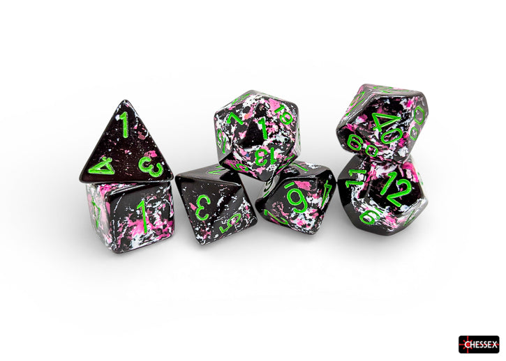 Brush Paintball/green Polyhedral 7-Dice Set
