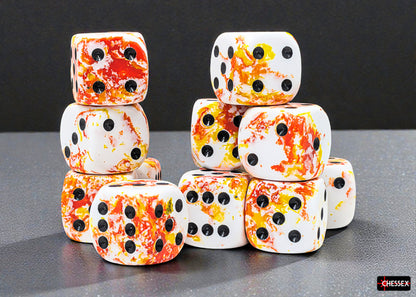[PREORDER 25 FEB] Brush Sunrise/black 16mm d6 Dice Block (12 dice)