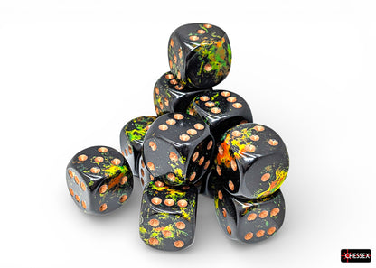 [PREORDER 25 FEB] Brush Deep Forest/gold 16mm d6 Dice Block (12 dice)