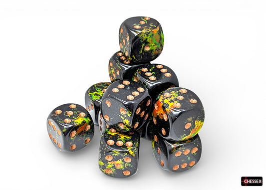 [PREORDER 25 FEB] Brush Deep Forest/gold 16mm d6 Dice Block (12 dice)