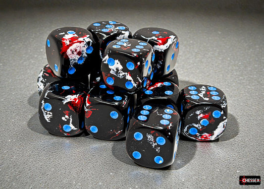 [PREORDER 25 FEB] Brush Dark Side/blue 16mm d6 Dice Block (12 dice)