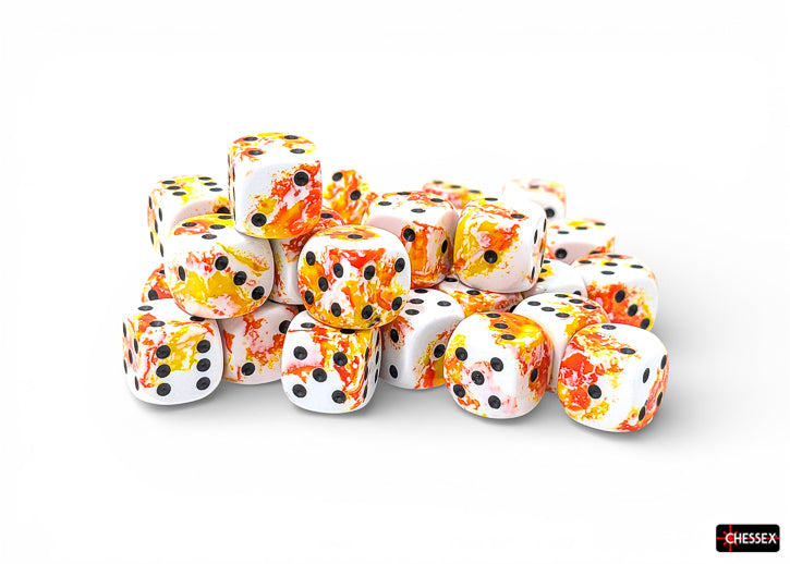 Brush Sunrise/black 12mm d6 Dice Block (36 dice)