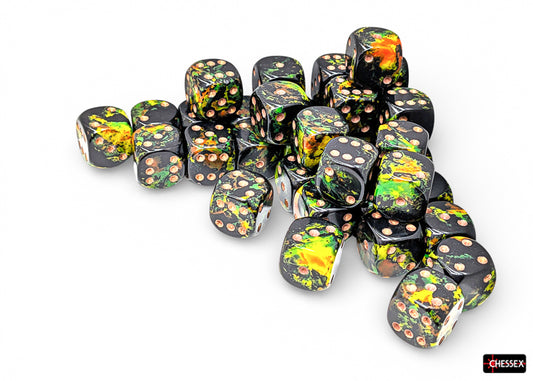 [PREORDER 25 FEB] Brush Deep Forest/gold 12mm d6 Dice Block (36 dice)