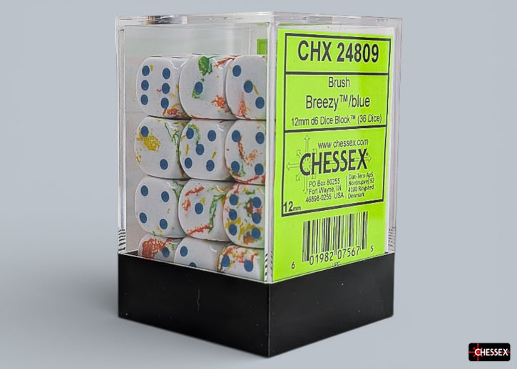 Brush Breezy/blue 12mm d6 Dice Block (36 dice)