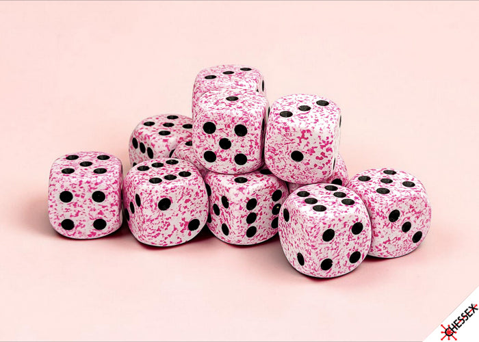 Speckled Pink 16mm d6 Dice Block (12 Dice)