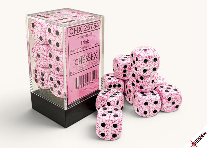 Speckled Pink 16mm d6 Dice Block (12 Dice)