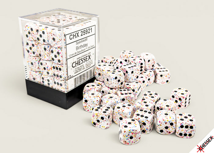 Speckled Birthday 12mm d6 Dice Block (36 Dice)