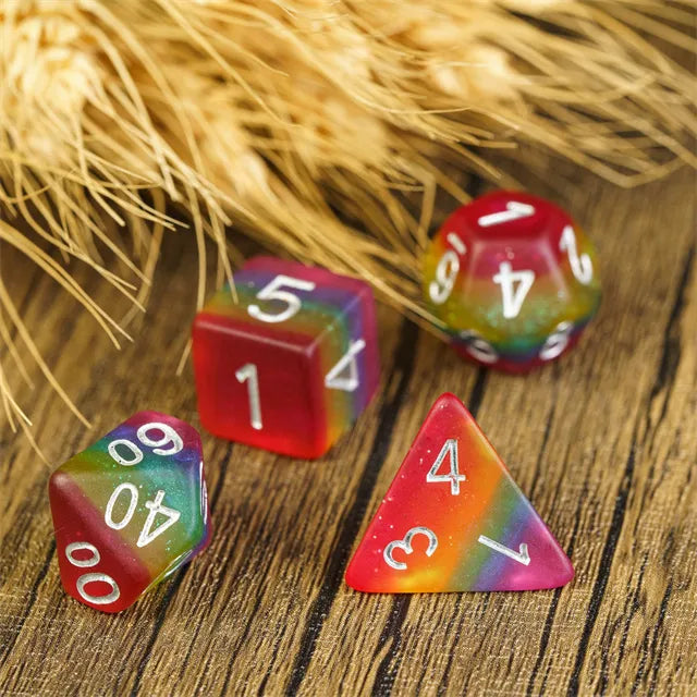 PRIDE FLAG Dice - Rainbow Frosted Dice Set