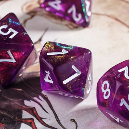 Purple Transparent Glitter Dice