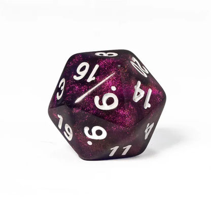 Purple Transparent Glitter Dice