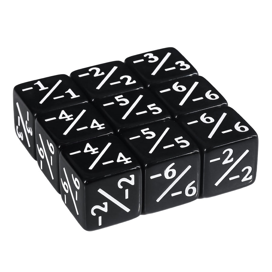 Black MTG Negative Counter Dice (16mm Single)