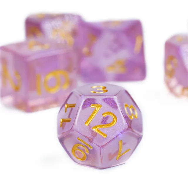 Purple Aurora Glitter Dice Set