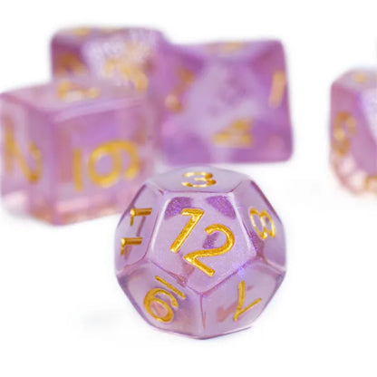 Purple Aurora Glitter Dice Set