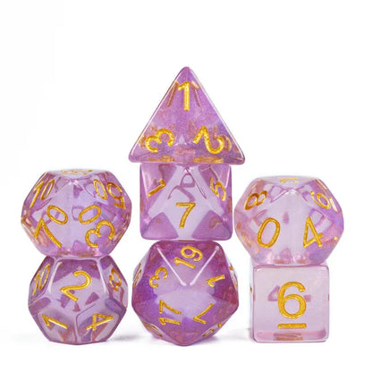 Purple Aurora Glitter Dice Set