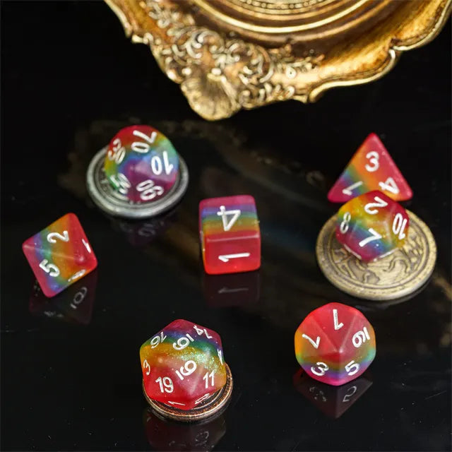 PRIDE FLAG Dice - Rainbow Frosted Dice Set