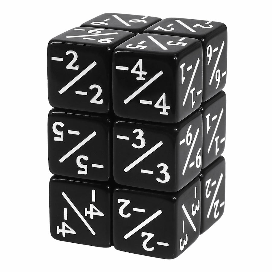 Black MTG Negative Counter Dice (16mm Single)