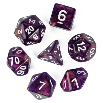 Purple Transparent Glitter Dice