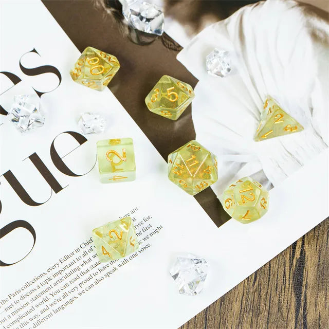 Light Green Aurora Glitter Dice Set