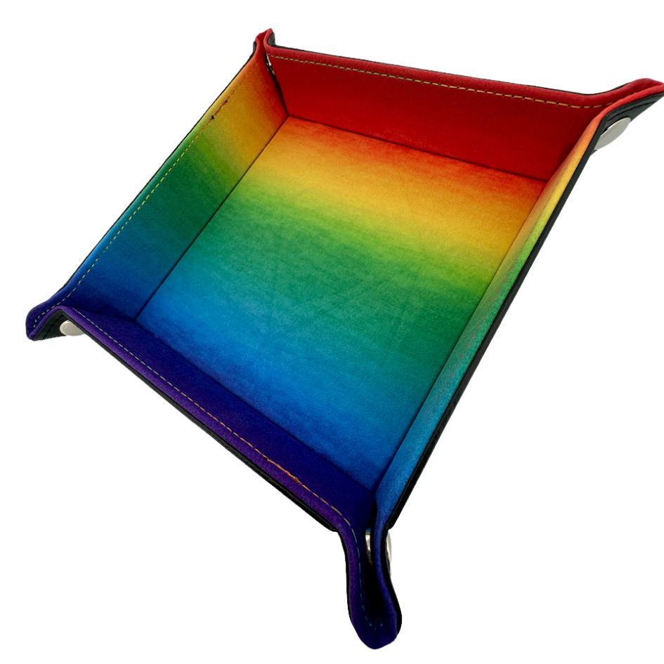Heartbeat Dice Square Folding Dice Tray (Pride Rainbow)