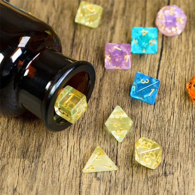 Light Green Aurora Glitter Dice Set