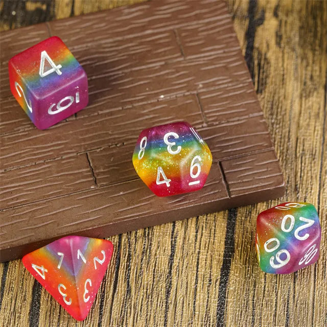 PRIDE FLAG Dice - Rainbow Frosted Dice Set