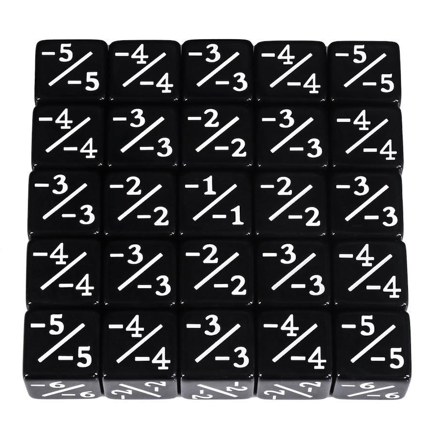 Black MTG Negative Counter Dice (16mm Single)