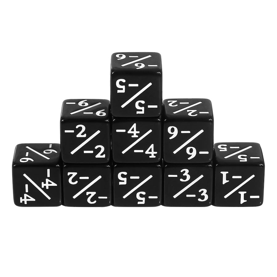 Black MTG Negative Counter Dice (16mm Single)