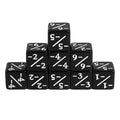 Black Negative Counter Dice (16mm Set of 6)