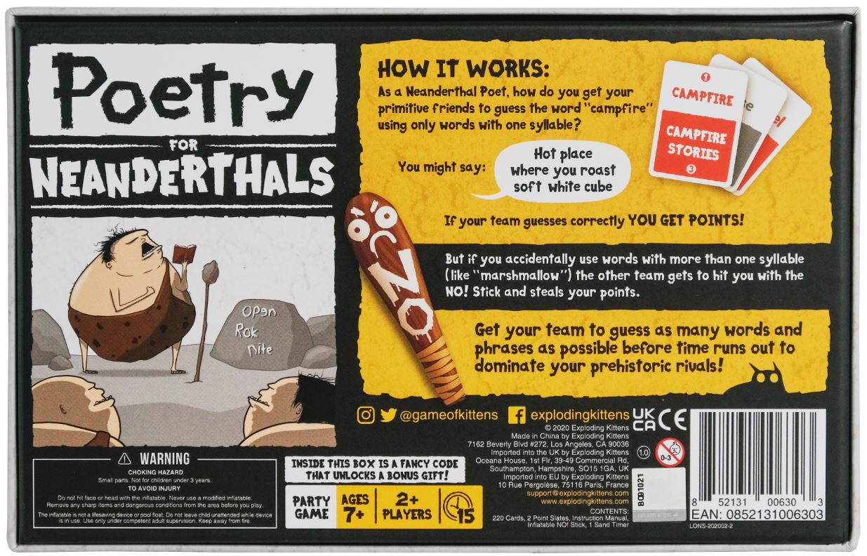 Poetry for Neanderthals