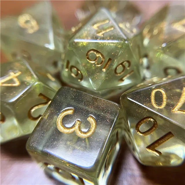 Light Green Aurora Glitter Dice Set