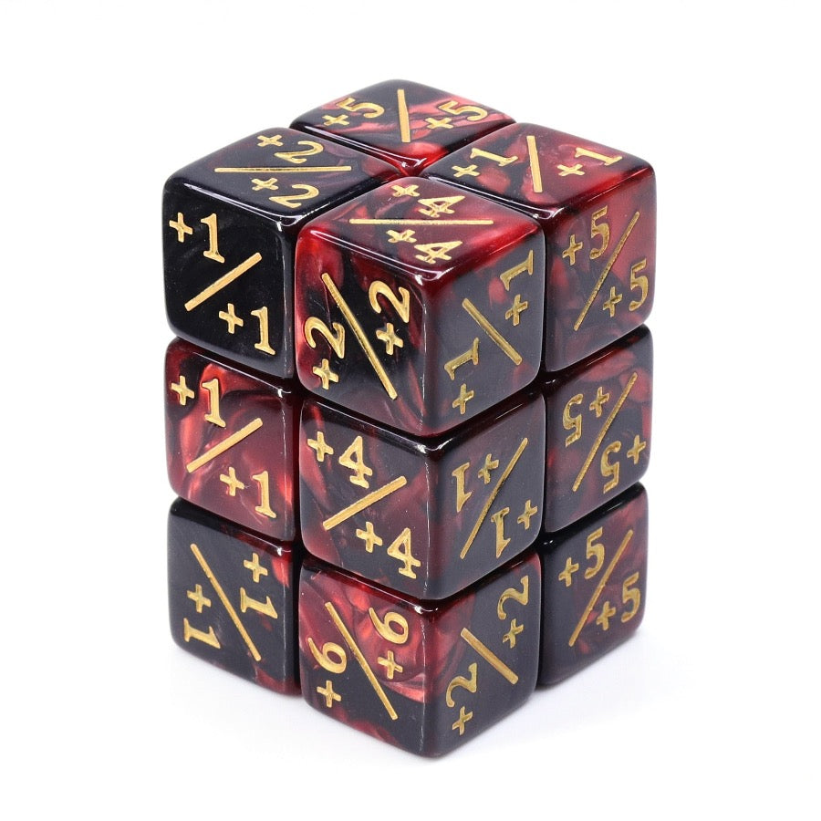 Pearl Red and Black MTG Counter Dice (Single) – Behold Games