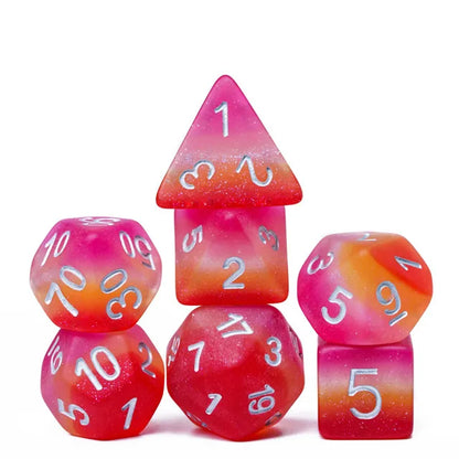 PRIDE FLAG Dice - Lesbian frosted Dice Set