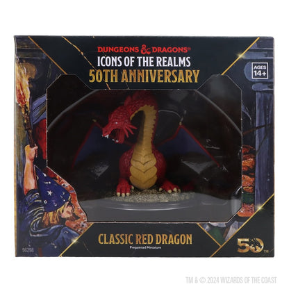 D&D Icons of the Realms: 50th Anniversary - Classic Red Dragon Boxed Miniature