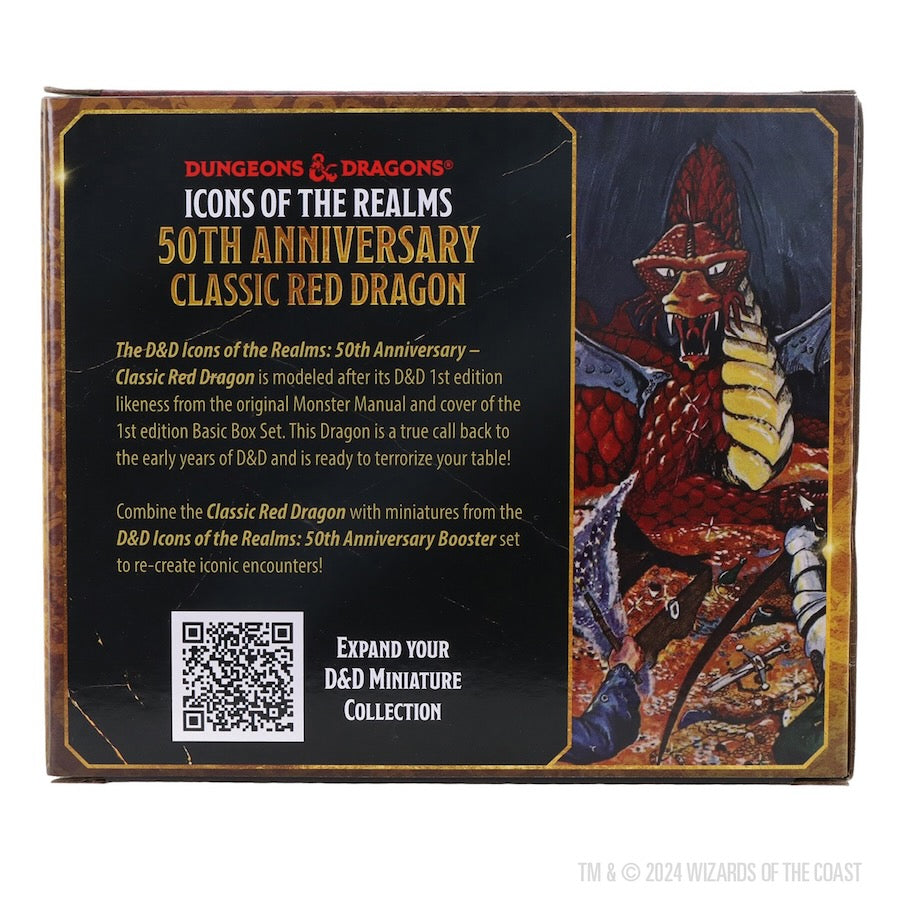 D&D Icons of the Realms: 50th Anniversary - Classic Red Dragon Boxed Miniature