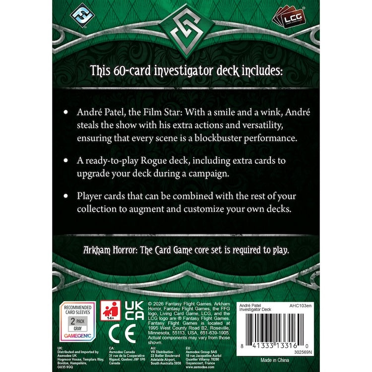 [PREORDER 17 APRIL] André Patel Investigator Deck (Arkham Horror: The Card Game)
