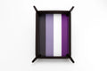 Asexual Flag Pride Velvet Dice Tray With Leather Backing