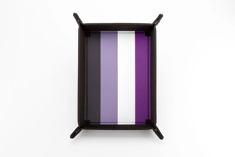Asexual Flag Pride Velvet Dice Tray With Leather Backing