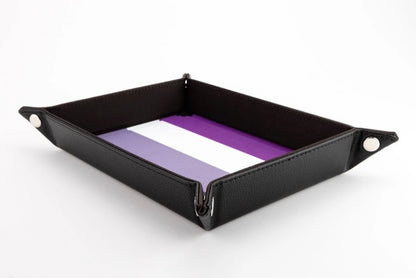 Asexual Flag Pride Velvet Dice Tray With Leather Backing