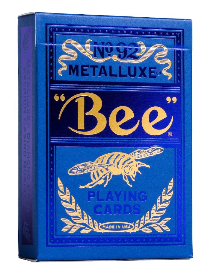 Bee Metalluxe Playing Cards - Blue Foil Diamond Back