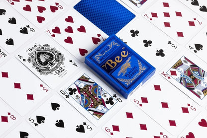 Bee Metalluxe Playing Cards - Blue Foil Diamond Back