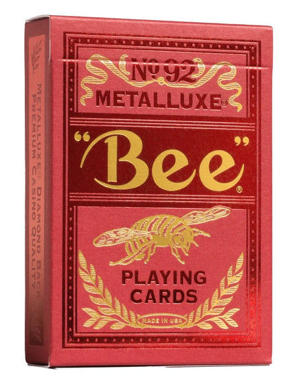 Bee Metalluxe Playing Cards - Red Foil Diamond Back