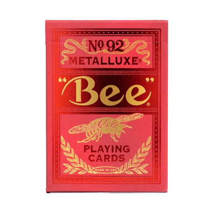 Bee Metalluxe Playing Cards - Red Foil Diamond Back