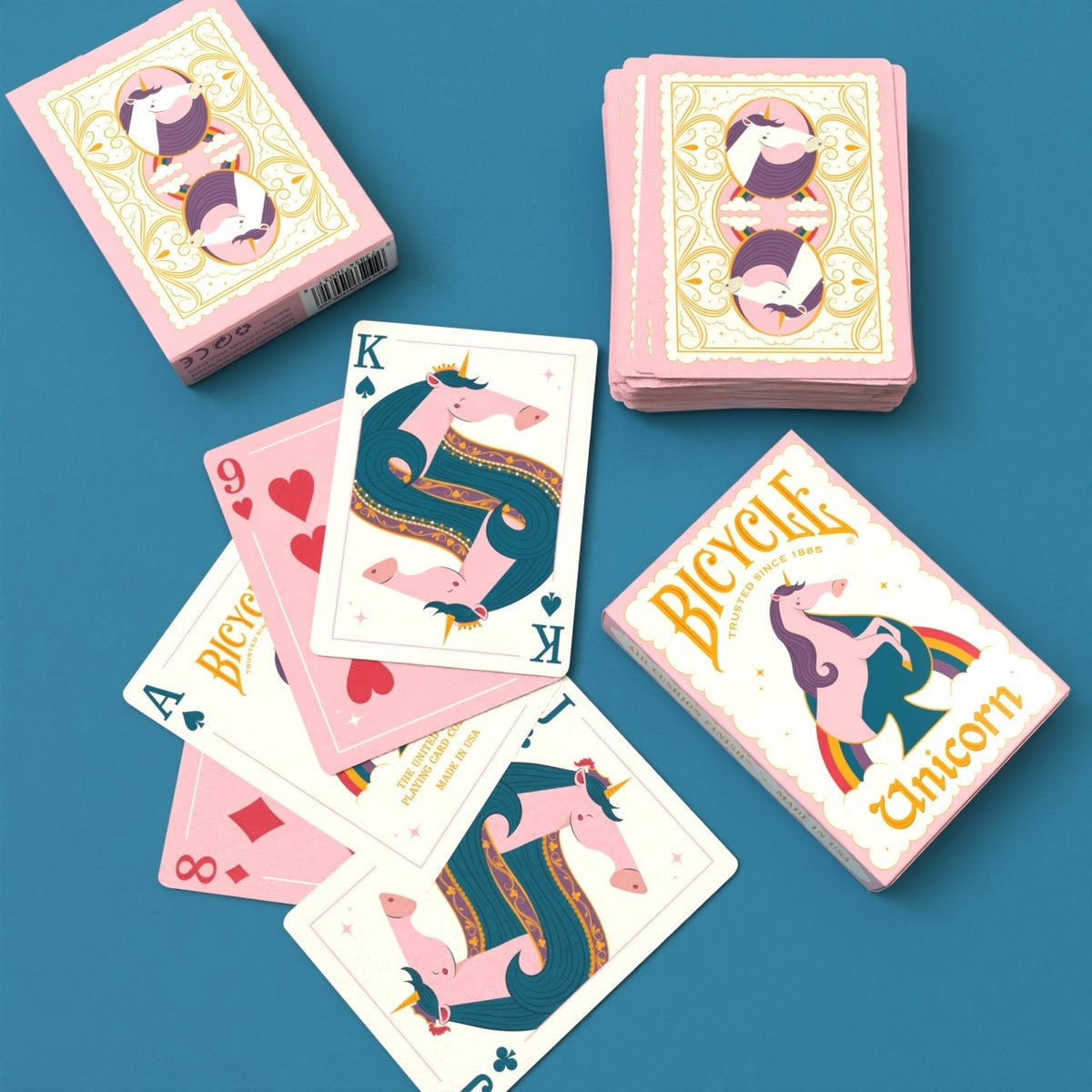 Bicycle Pink Unicorn Playing Cards