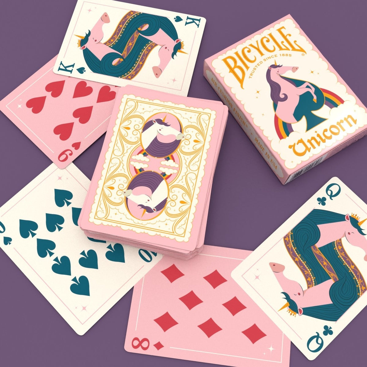 Bicycle Pink Unicorn Playing Cards