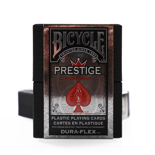 Bicycle Prestige Plastic Playing Cards with Premium Carrying Case (Red)