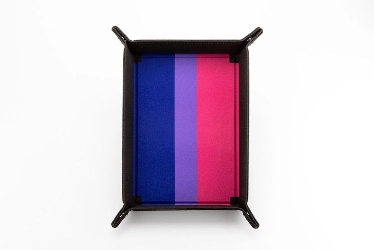 Bisexual Flag Pride Velvet Dice Tray With Leather Backing