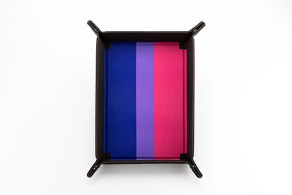 Bisexual Flag Pride Velvet Dice Tray With Leather Backing